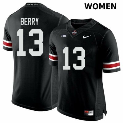 NCAA Ohio State Buckeyes Women's #13 Rashod Berry Black Nike Football College Jersey GWG2145GF